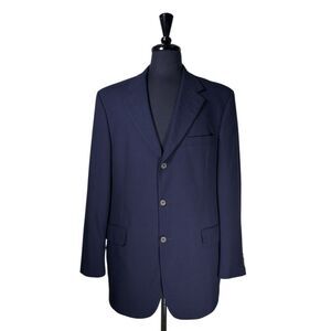 Brooks Brothers 346 Mens 40R Blazer Navy Blue Worsted Wool Sport Coat Jacket